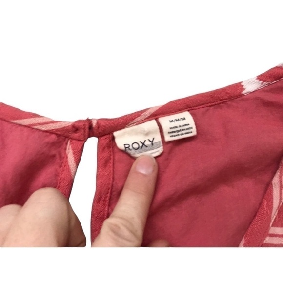 ROXY Dakota south western boho coral tunic top with crochet details - Picture 5 of 6